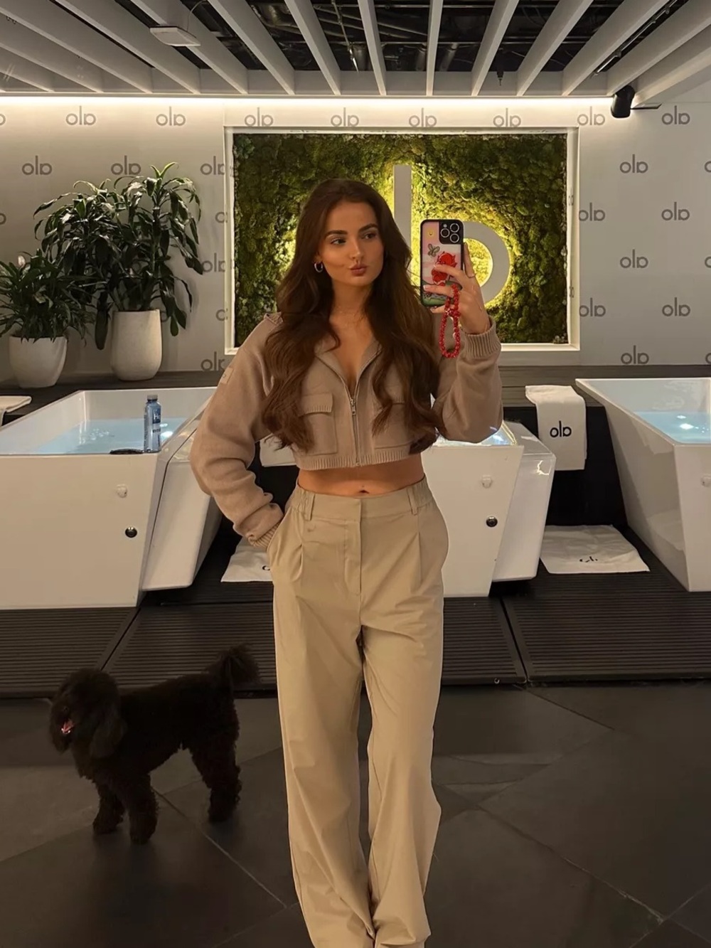 ALO High Rise Pursuit Trousers in Brown S